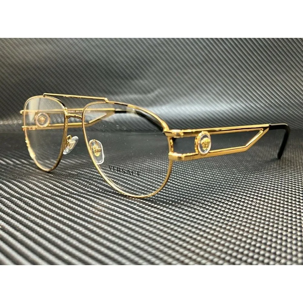 Versace Gold Pilot Mens Sunglasses